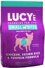 4.5lb Lucy Pet Chicken, Brown Rice & Pumpkin LID Small Bites Dog Food - Food